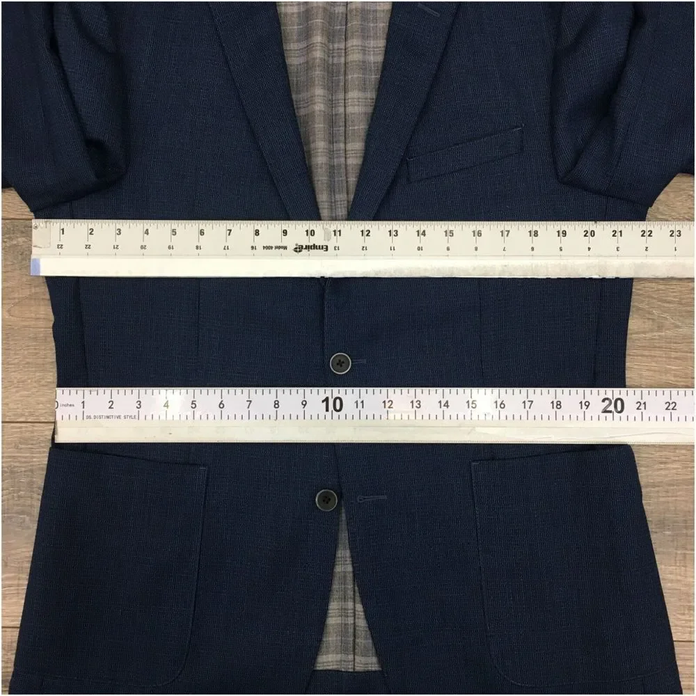 VINCE CAMUTO‎ Mens Blazer Sport Coat Casual Jacket Size 42L Blue Wool Suit